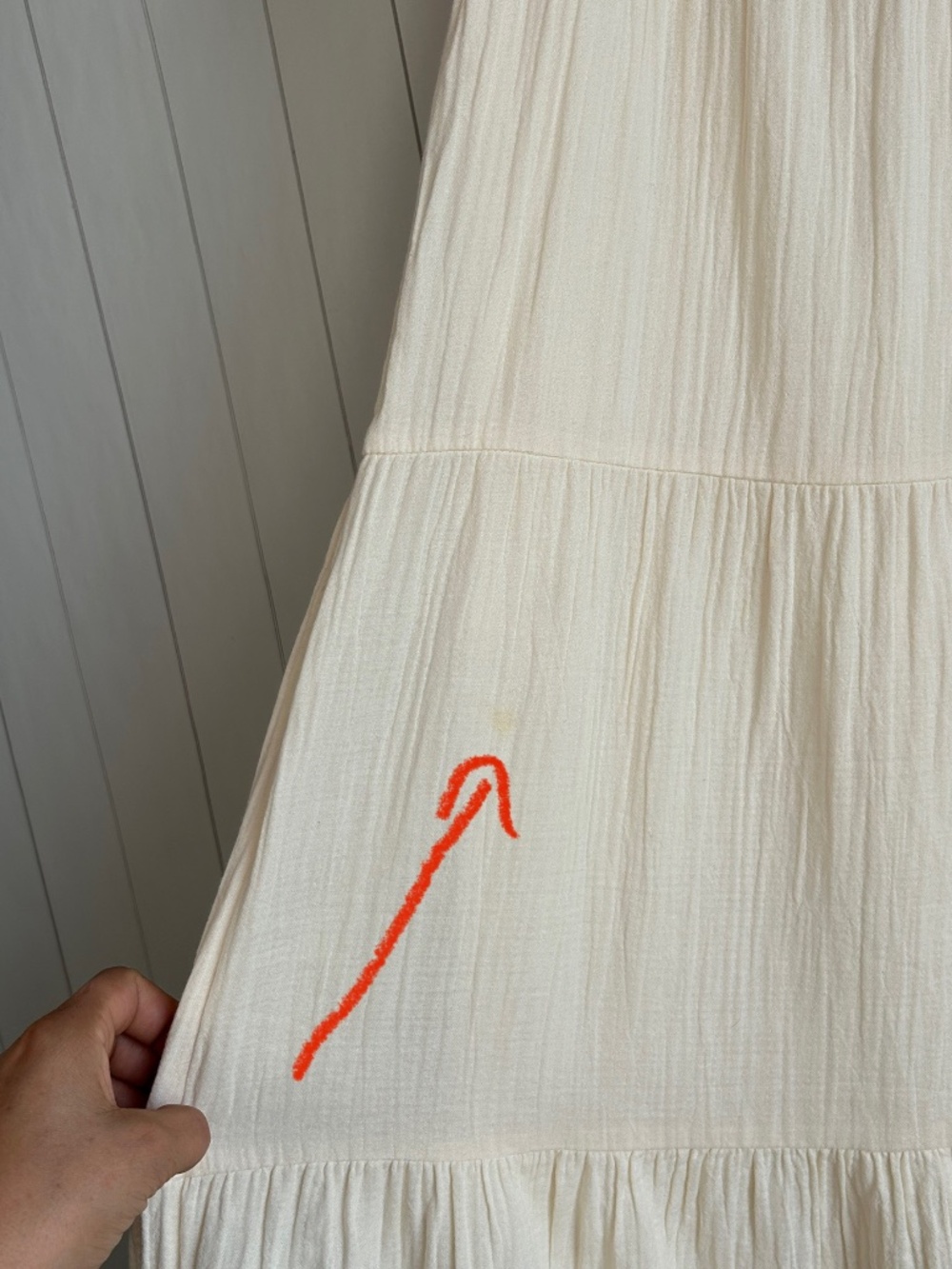 Quince size M gauze tiered maxi dress 100% organic cotton cream v-neck NEW - Picture 11 of 12
